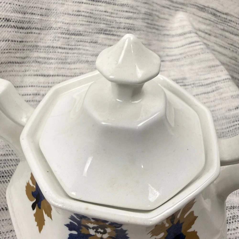 Johnson Brothers Jacobean Cream & Sugar‎ Set White Ironstone Floral Boho Cottage